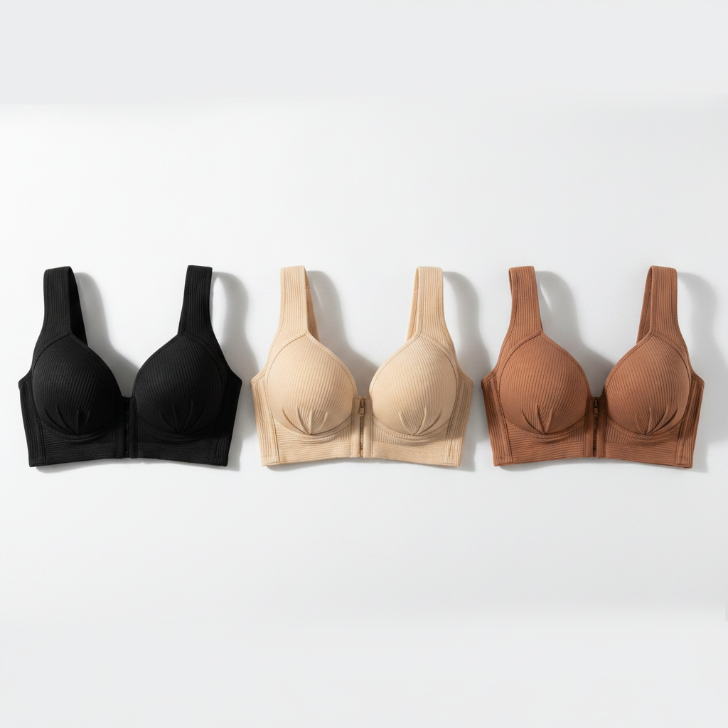 Ribbed Wire-Free Push-Up Bra