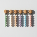 All 6 colour variants of the personalised silicone bead dummy clip